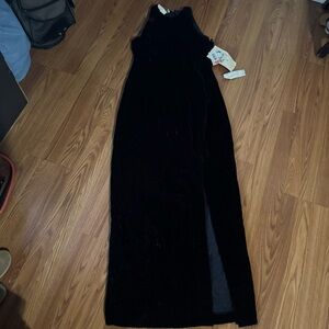 Scott McClintock Vintage Black Velour Maxi Tank Dress Whimsigoth Grunge Formal